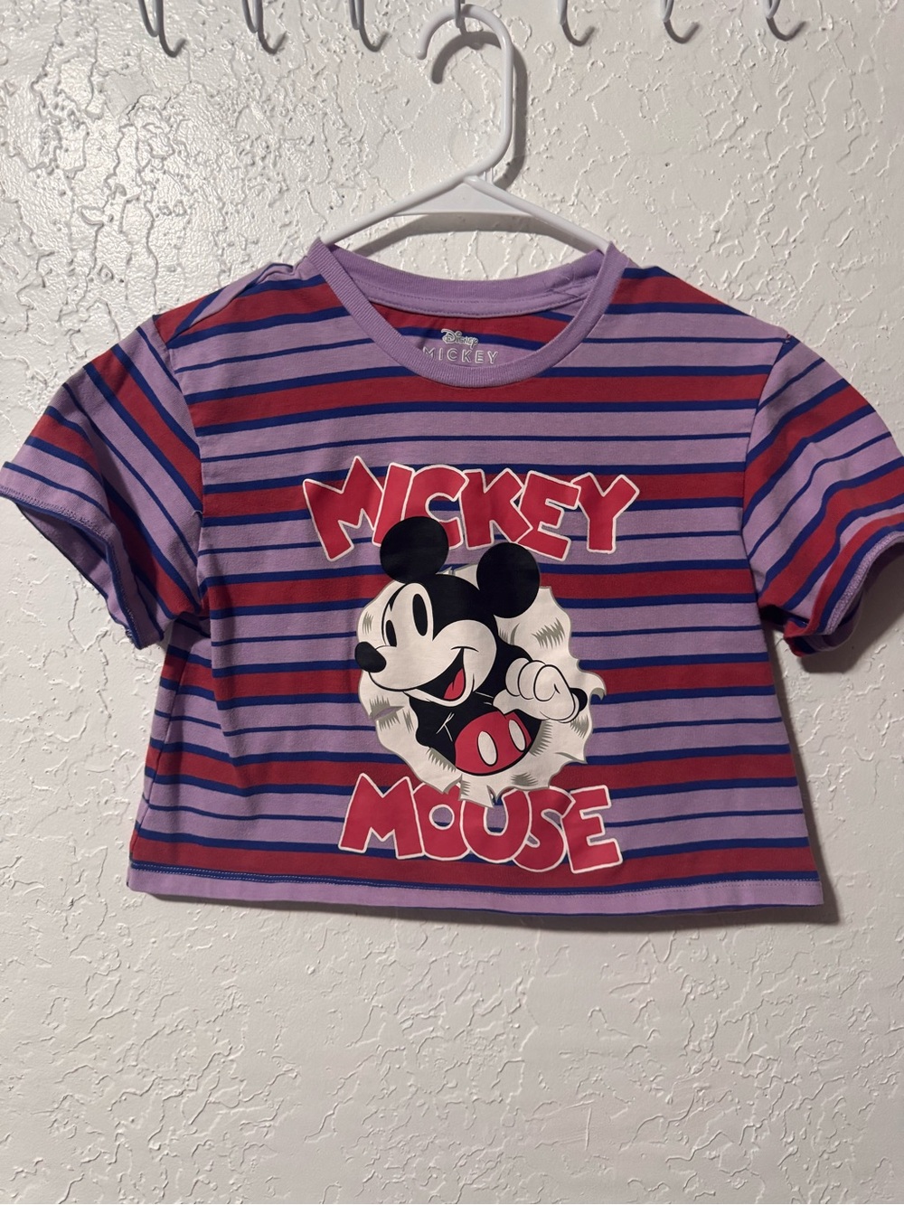 Disney Mickey Mouse Women's Short Sleeve Graphic Cropped T Shirt